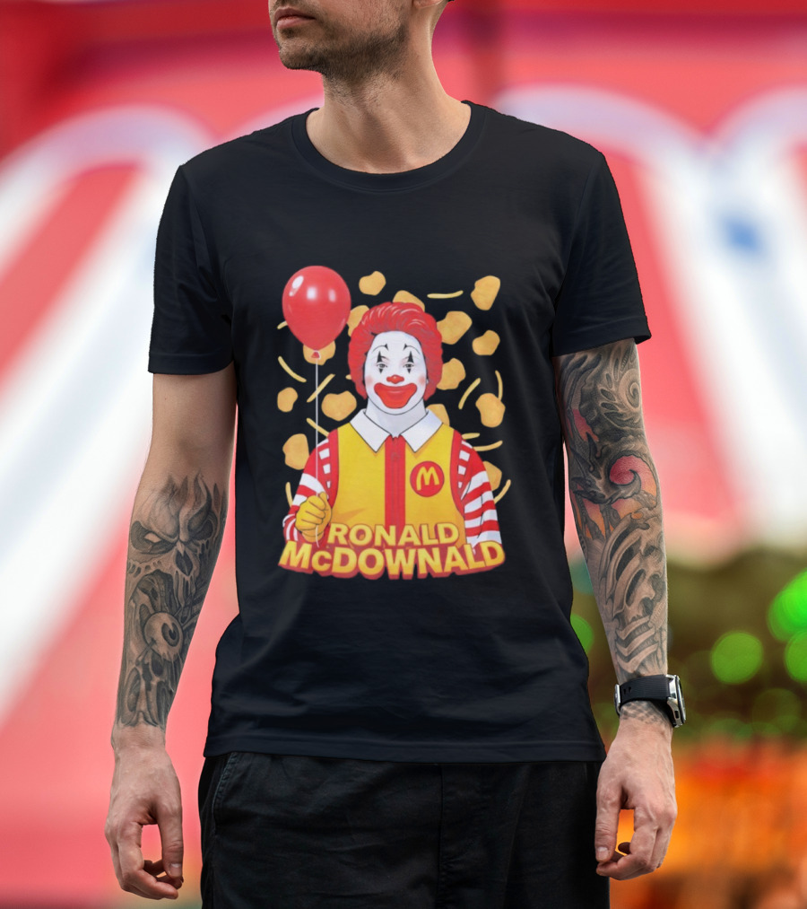 Ronald McDownald McDonald's Red Balloon And Nuggets Theme T-Shirt