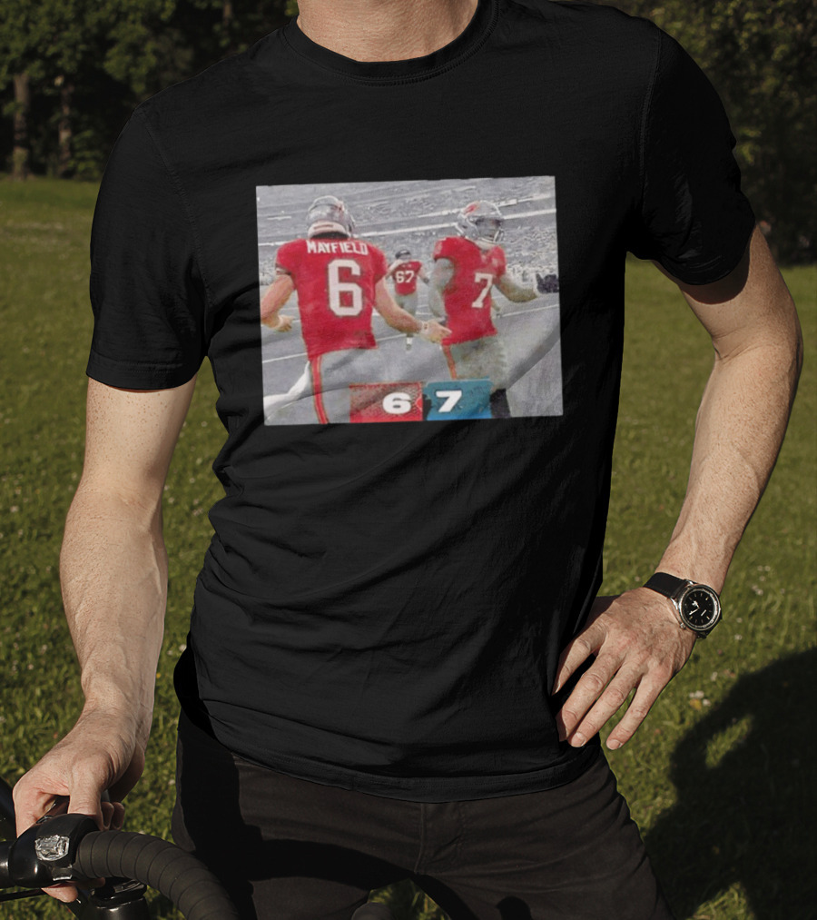 Tampa Bay Mayfield 6 And 7 Football Celebration T-Shirt