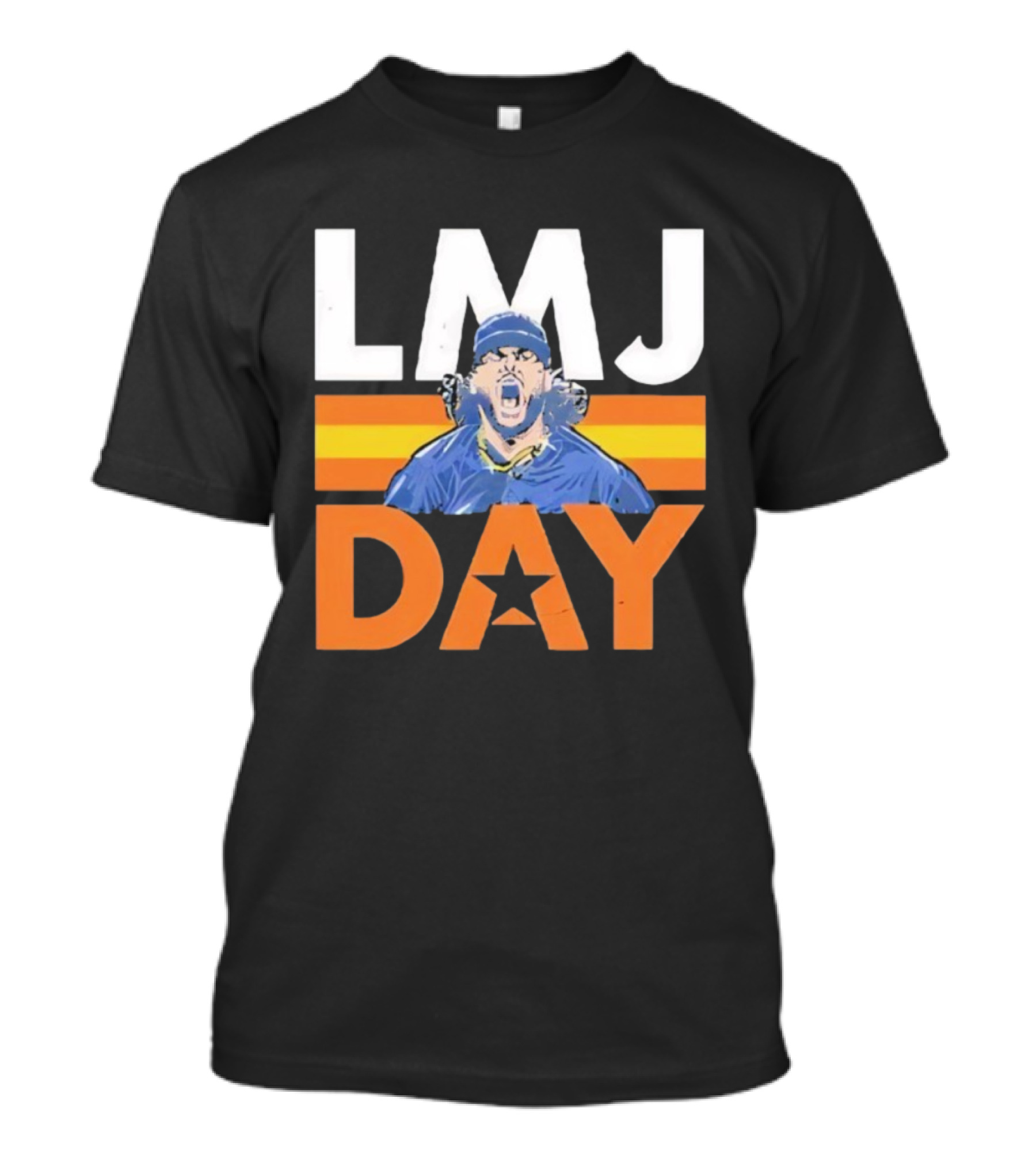 LMJ Day Lance McCullers Jr Bold Illustration With Star And Stripes T-Shirt