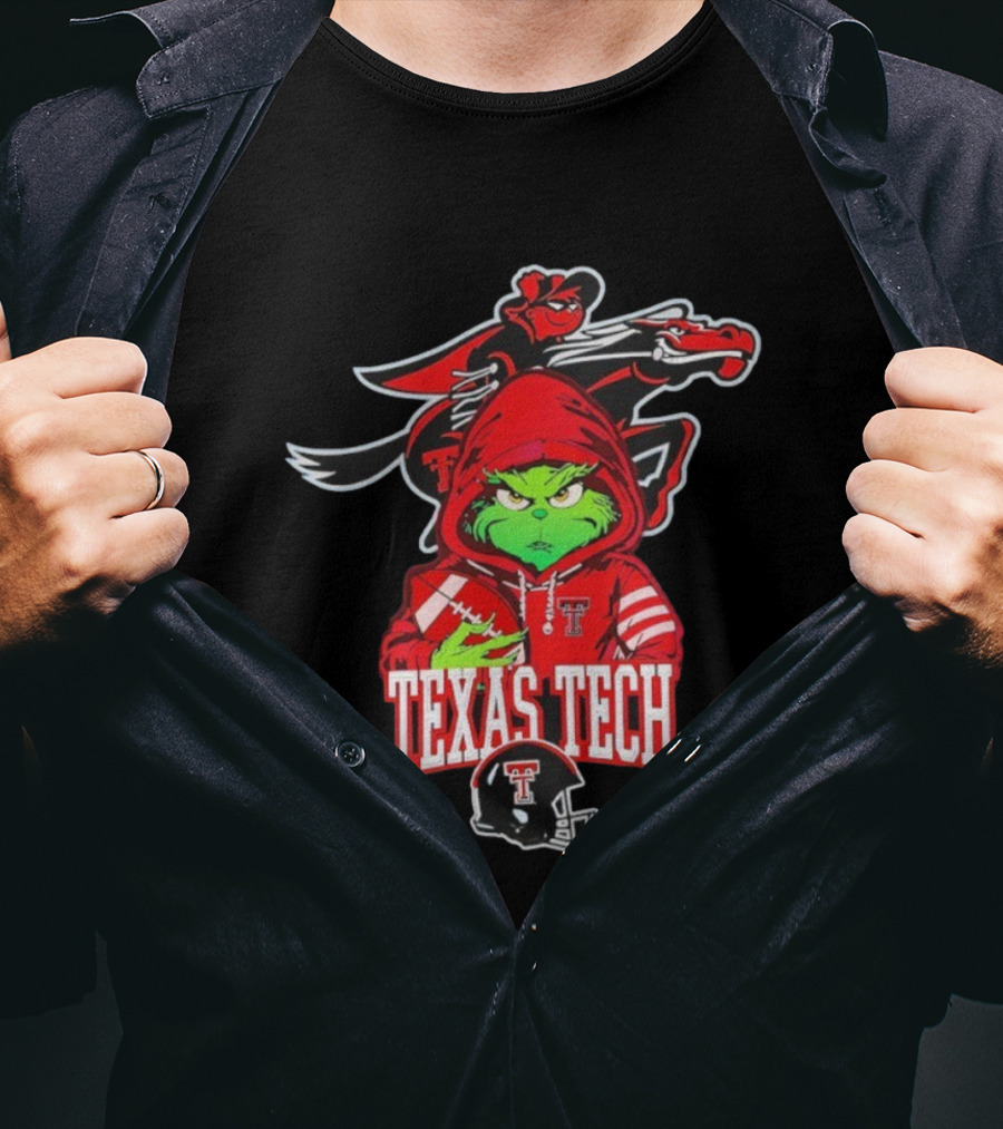 Texas Tech Grinch Football Raider Mascot NCAA T-Shirt