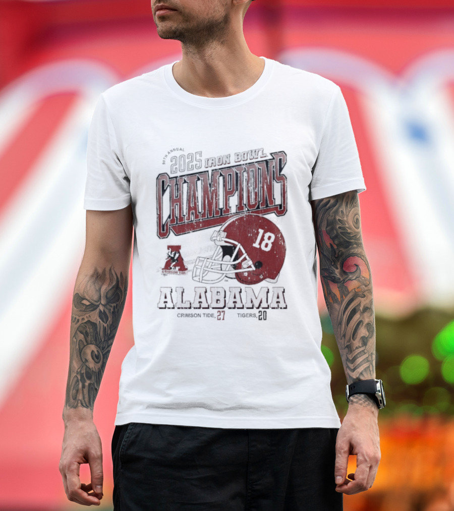 Alabama Crimson Tide 2025 Iron Bowl Champions Auburn Tigers 89th Game Score 27-20 T-Shirt