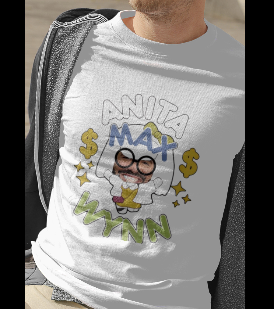 Anita Max Wynn Dollar Symbols And Beard Graphics T-Shirt