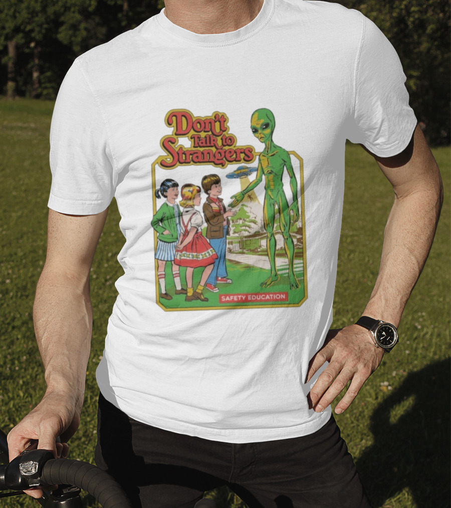 Don't Talk To Strangers Safety Education Alien Encounter Scene T-Shirt