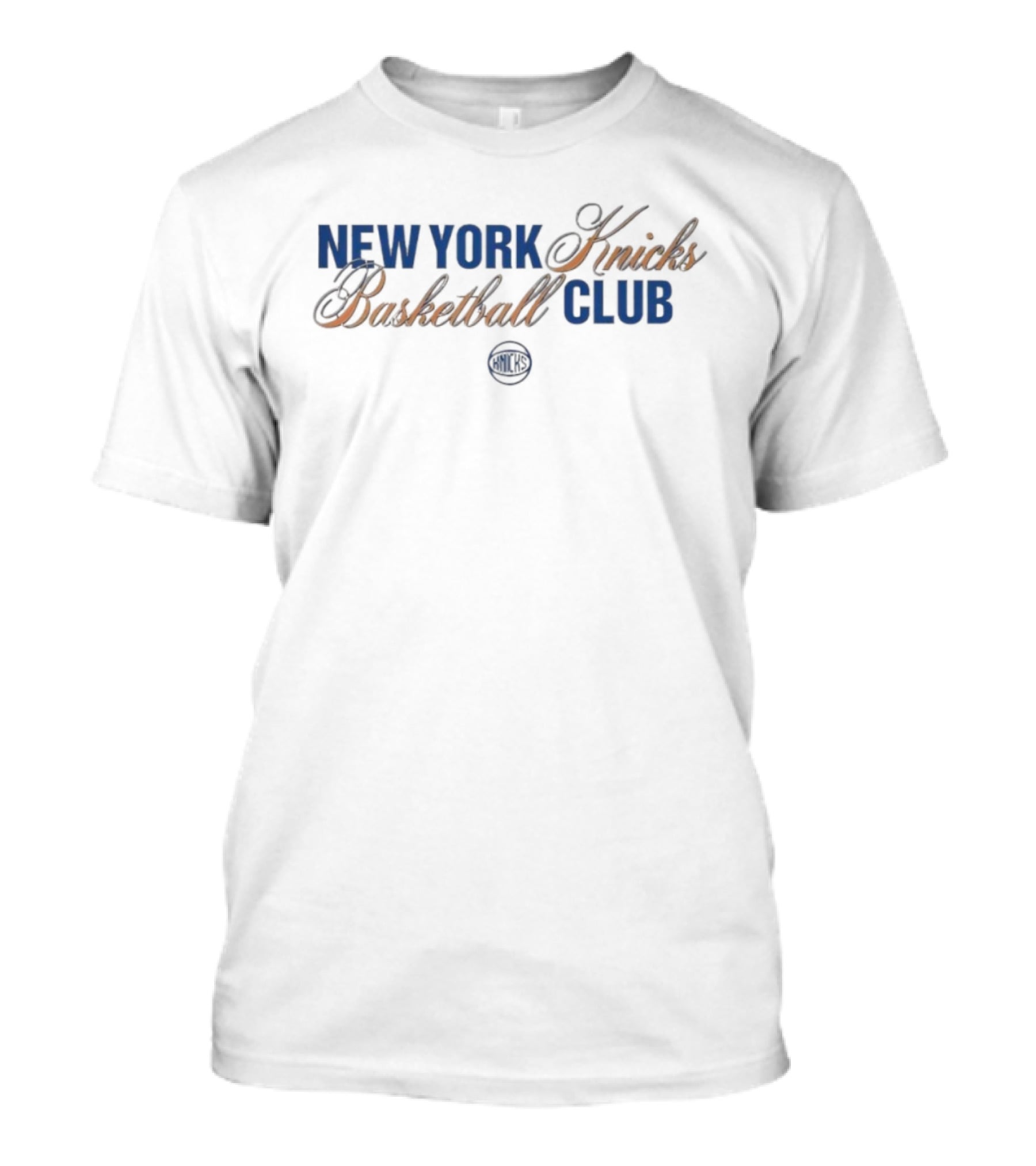 New York Knicks Basketball Club Team Logo Typography T-Shirt
