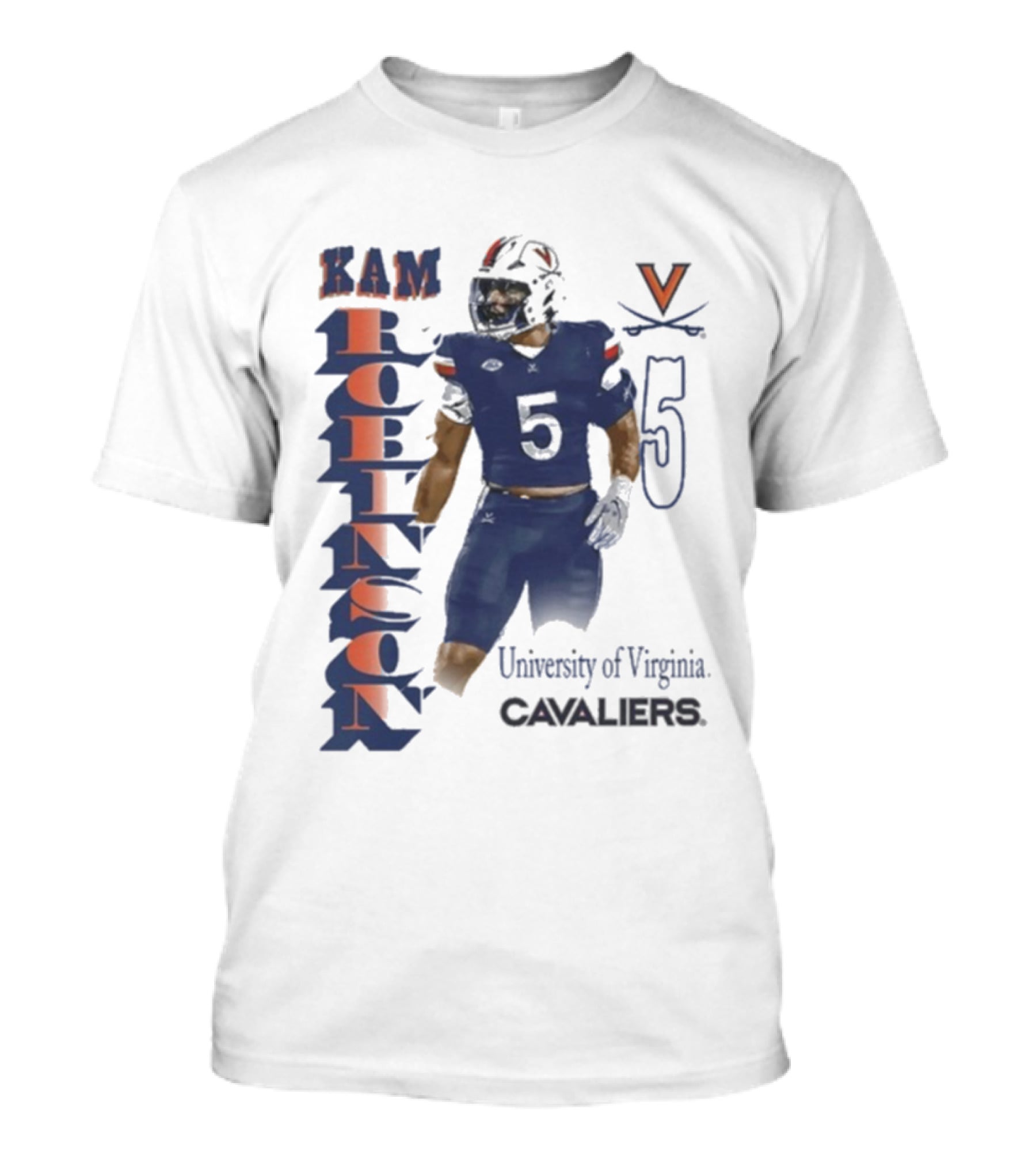 Kam Robinson University Of Virginia Cavaliers Football Number 5 T-Shirt
