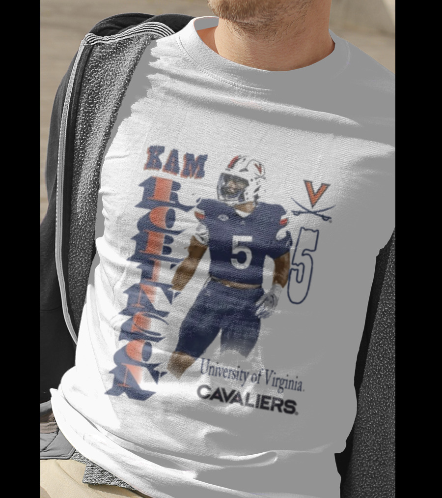 Kam Robinson University Of Virginia Cavaliers Football Number 5 T-Shirt