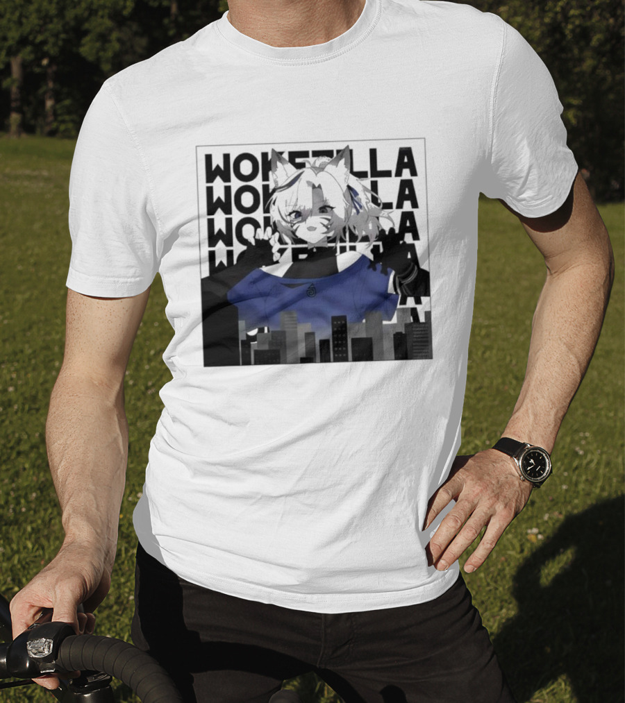 Nyara VTuber Wokezilla Towering City Skyline T-Shirt