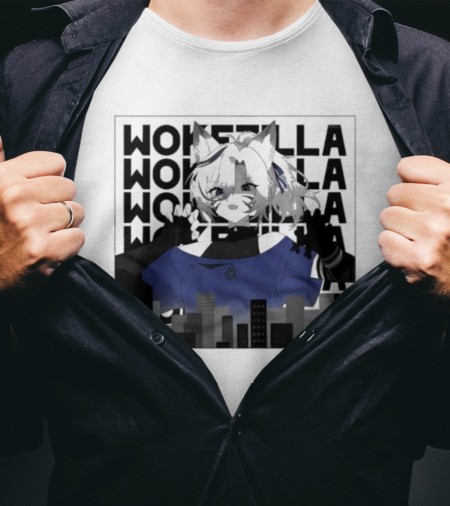 Nyara VTuber Wokezilla Towering City Skyline T-Shirt
