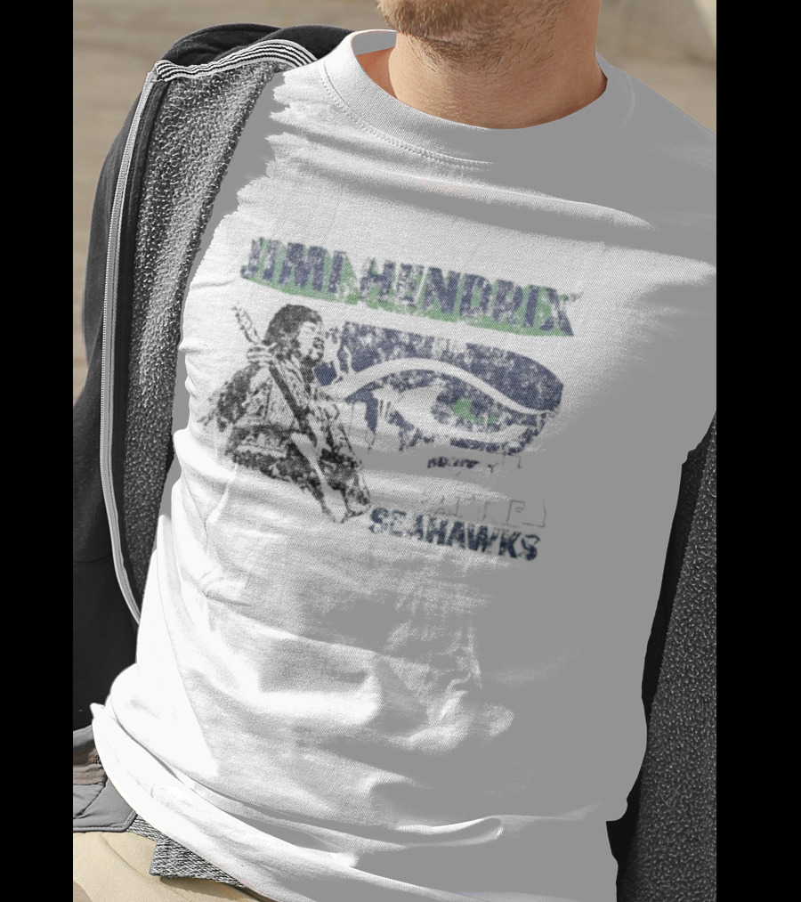 Jimi Hendrix Seattle Seahawks Collaboration T-Shirt