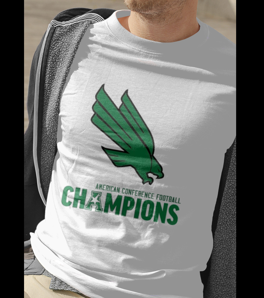 UNT Football 2025 American Conference Champions Green Eagle Celebration T-Shirt