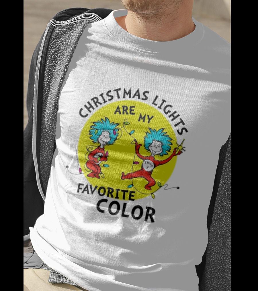 Christmas Lights Are My Favorite Color Thing 1 And Thing 2 Juniors Cropped T-Shirt