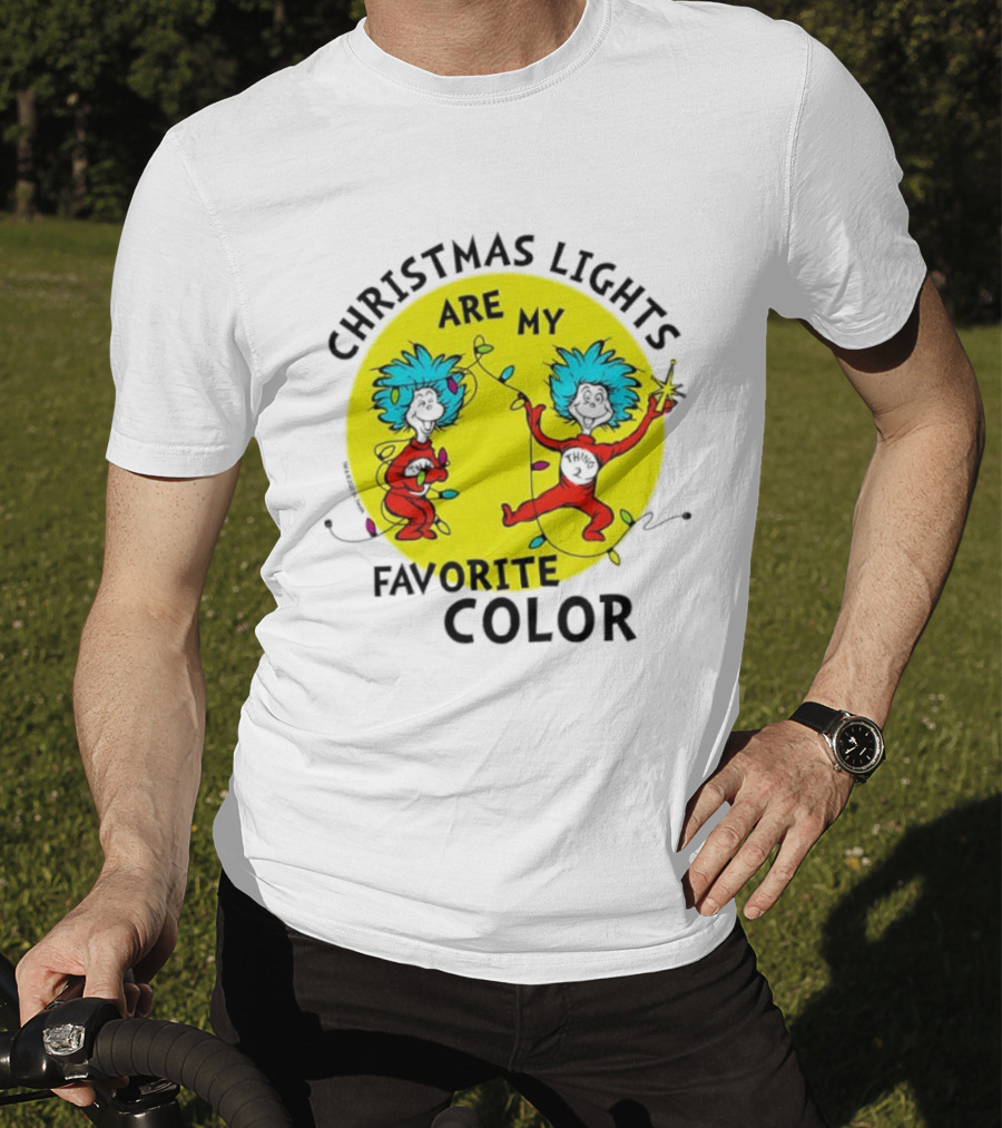 Christmas Lights Are My Favorite Color Thing 1 And Thing 2 Juniors Cropped T-Shirt