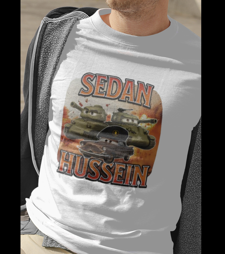 SEDAN HUSSEIN Tanks Explosive Cartoon Style T-Shirt
