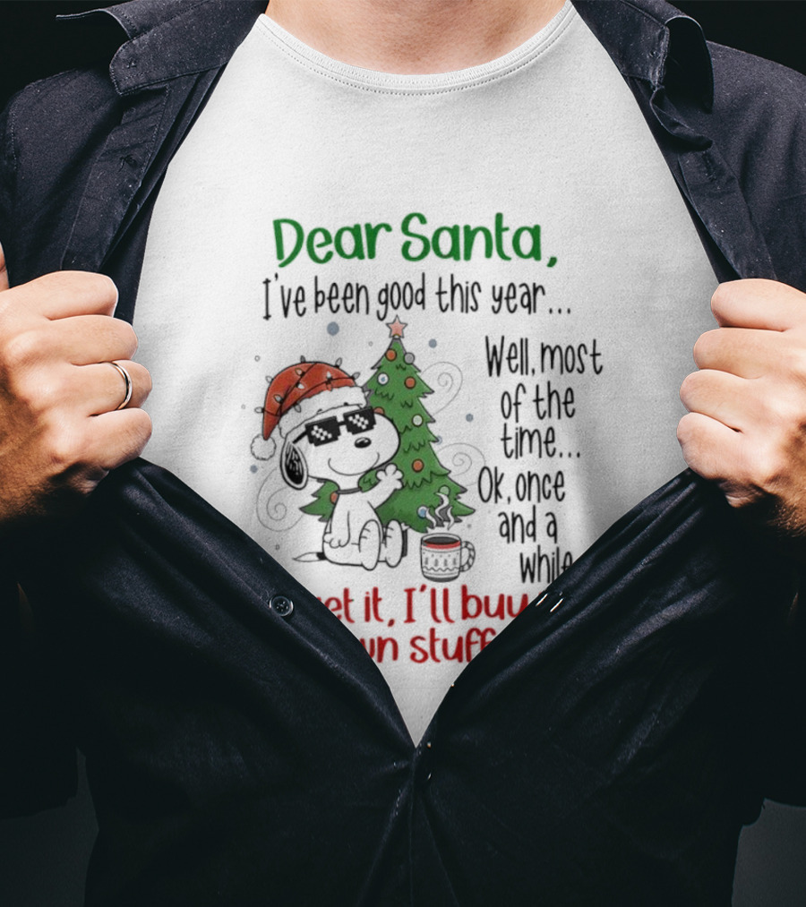 Dear Santa I've Been Good This Year Well Most Of The Time Forget It I'll Buy My Own Stuff T-Shirt