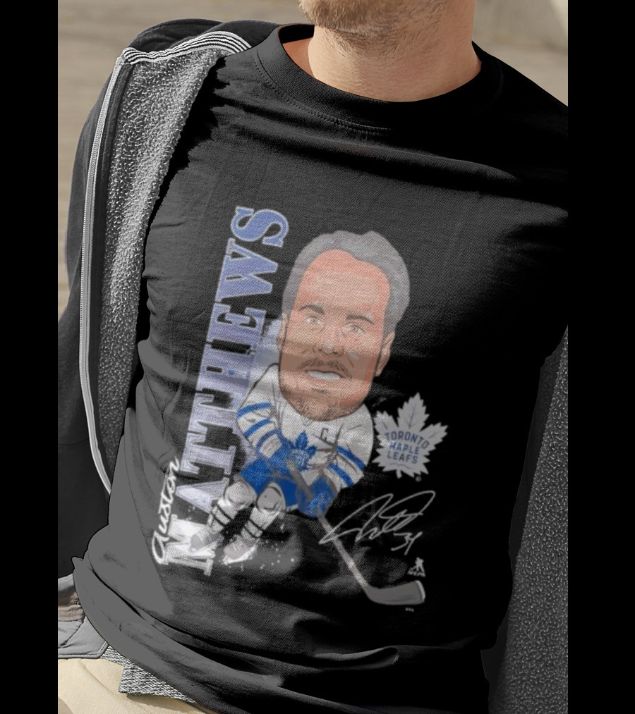 Auston Matthews Toronto Maple Leafs Signature Art Caricature T-Shirt
