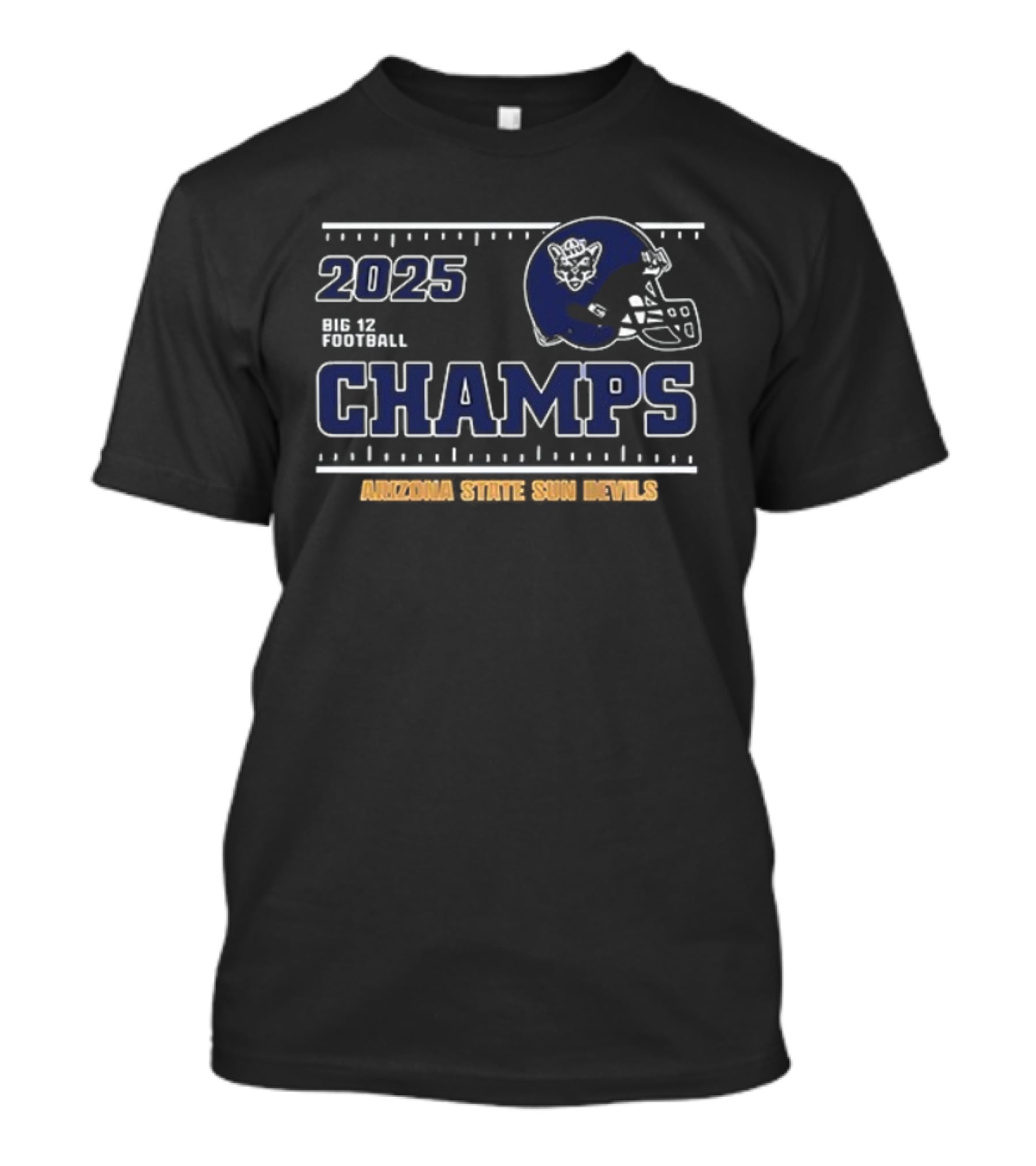 BYU Cougars 2025 Big 12 Football Champs Arizona State Sun Devils T-Shirt