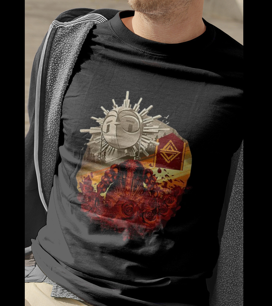 Clair Obscur Expedition 33 Sunburst Symbol Esquie Roses T-Shirt