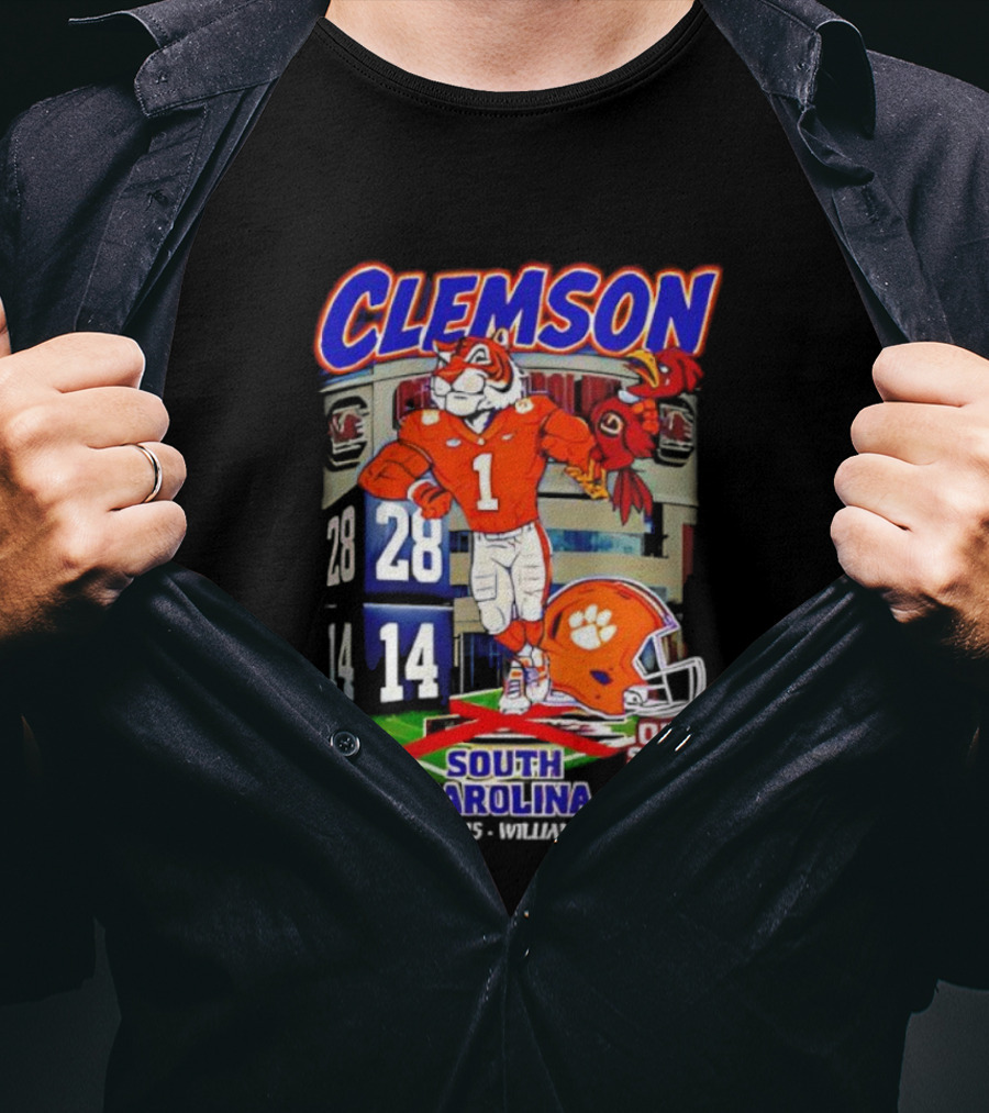 Clemson Tigers 28-14 South Carolina November 29 2025 Williams Brice Stadium Our State T-Shirt