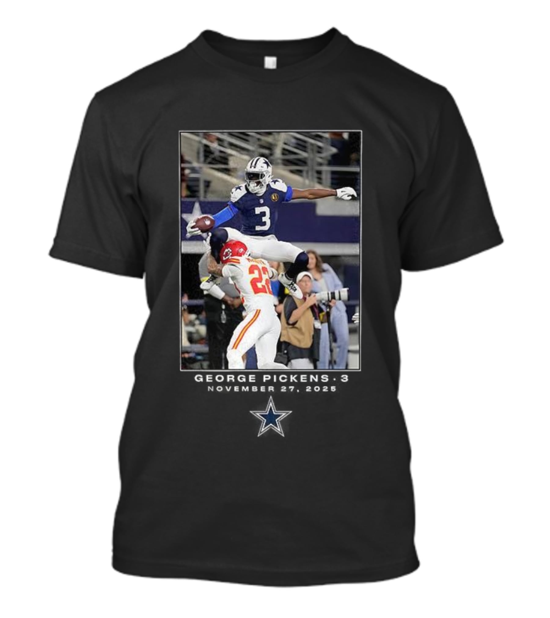 Dallas Cowboys George Pickens Number 3 NFL Week 13 2025 Moment T-Shirt