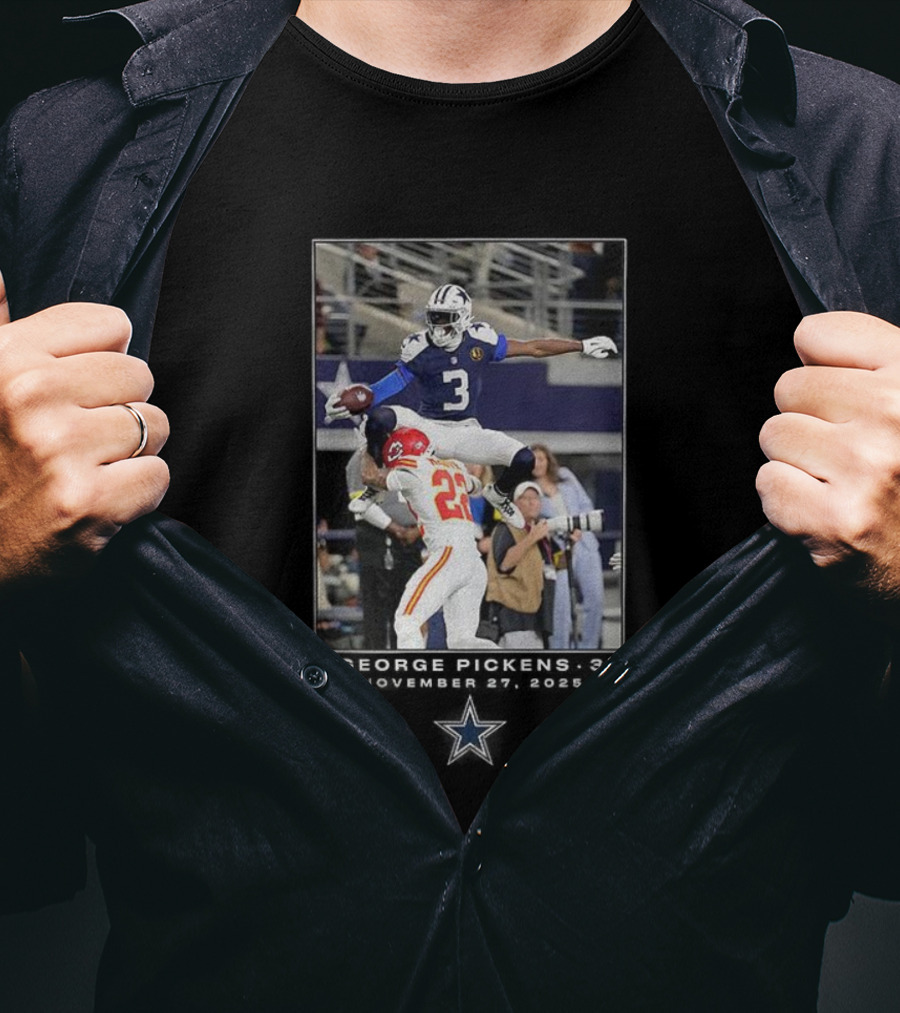 Dallas Cowboys George Pickens Number 3 NFL Week 13 2025 Moment T-Shirt