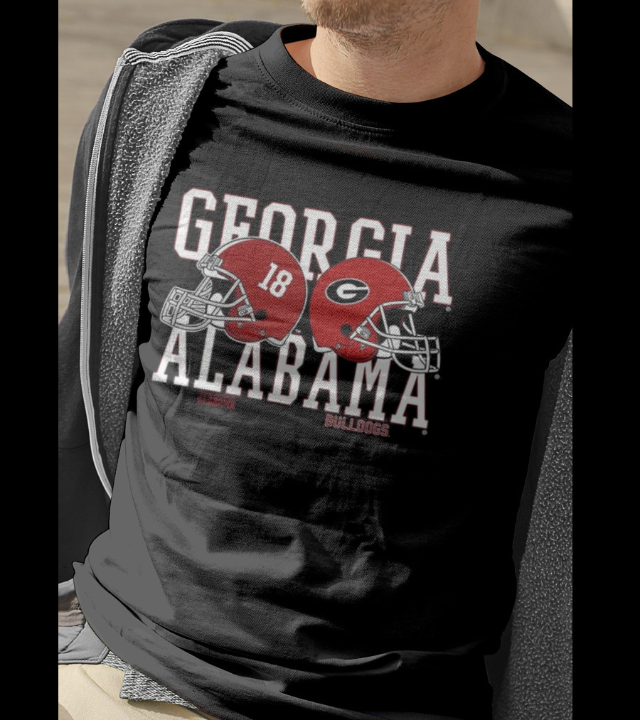 Georgia Bulldogs Alabama Crimson Tide 18 Football Helmets T-Shirt