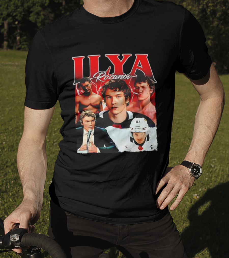 Ilya Rozanov Hockey Collage Retro Style T-Shirt