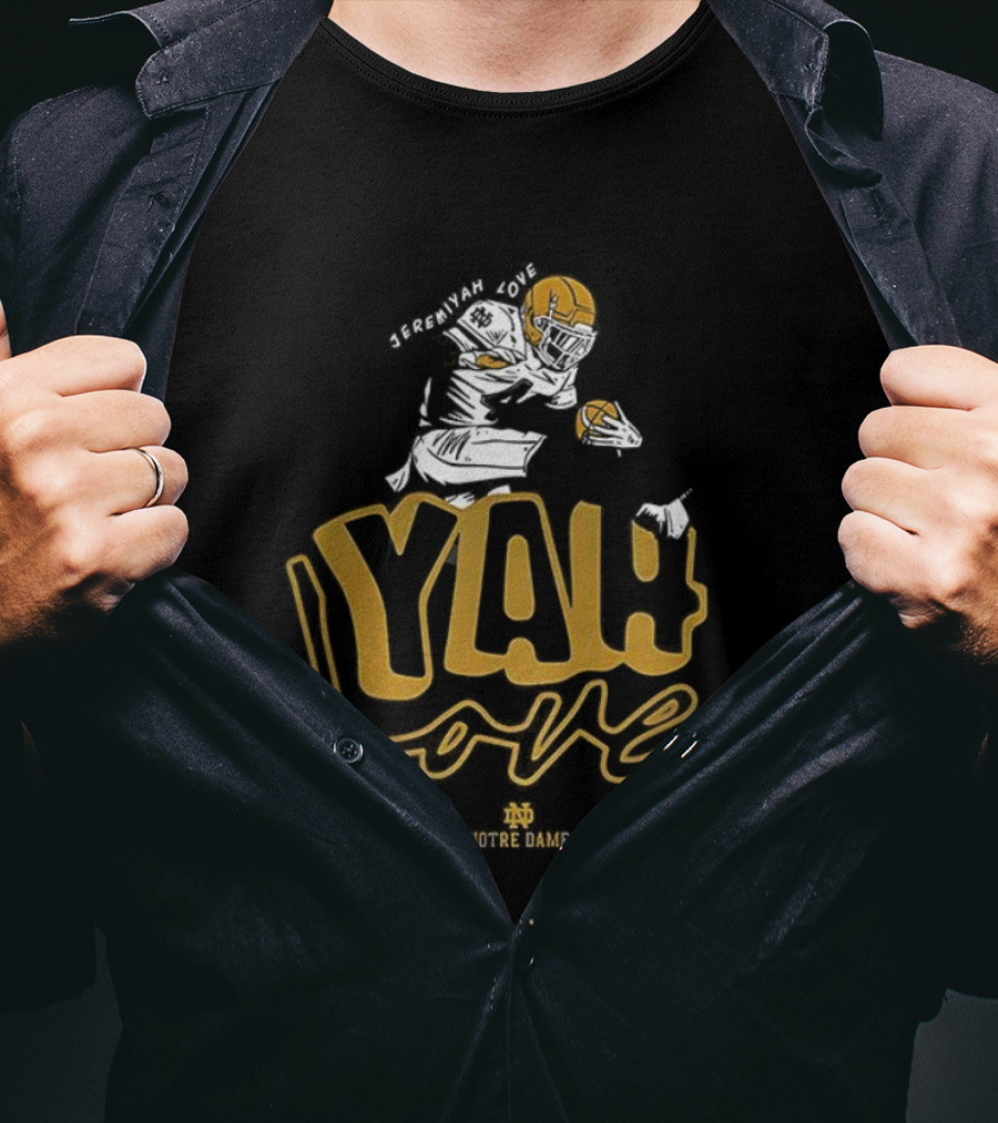 Yah Love Notre Dame Fighting Irish Football T-Shirt