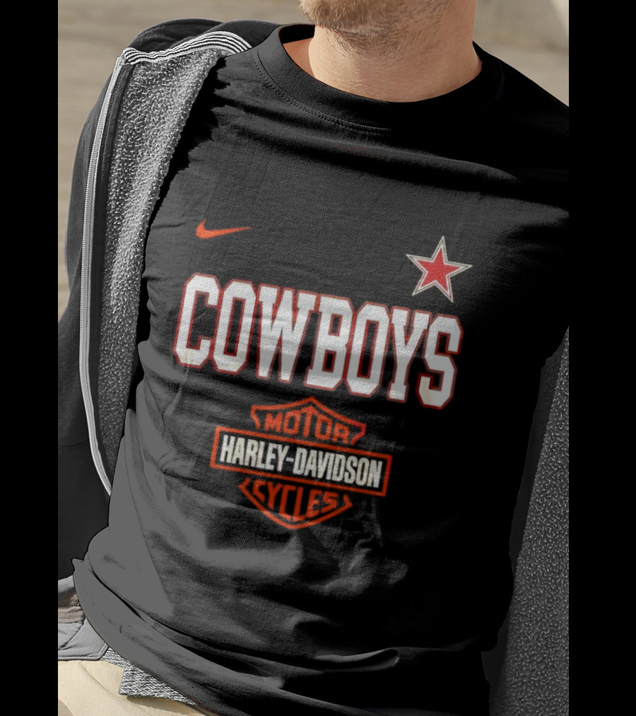 Cowboys Harley Davidson Motor Cycles Nike Star T-Shirt