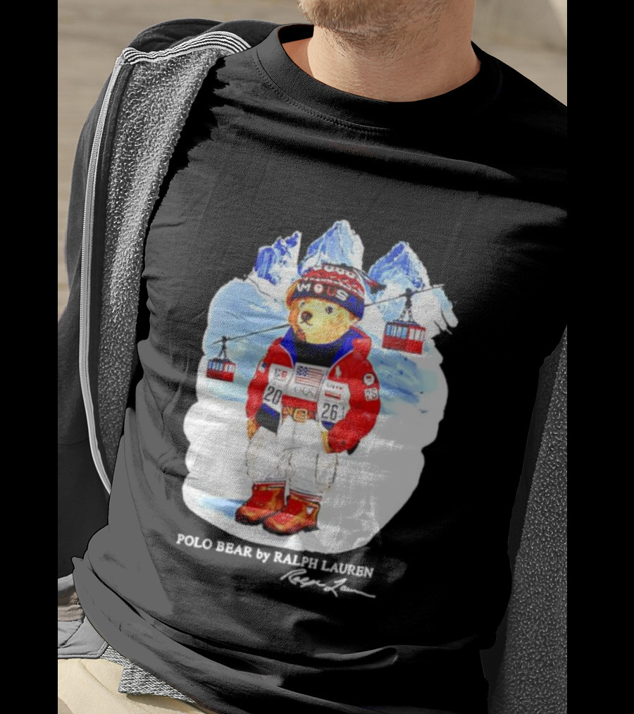 Polo Bear Ralph Lauren Team USA Olympics Winter Ski Mountain Adventure T-Shirt