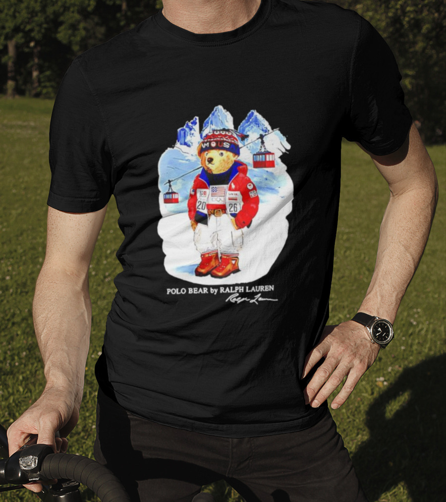 Polo Bear Ralph Lauren Team USA Olympics Winter Ski Mountain Adventure T-Shirt