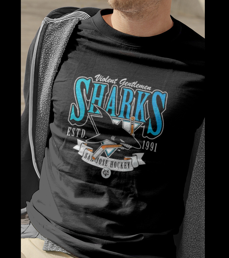 San Jose Sharks Violent Gentlemen ESTD 1991 Distressed T-Shirt