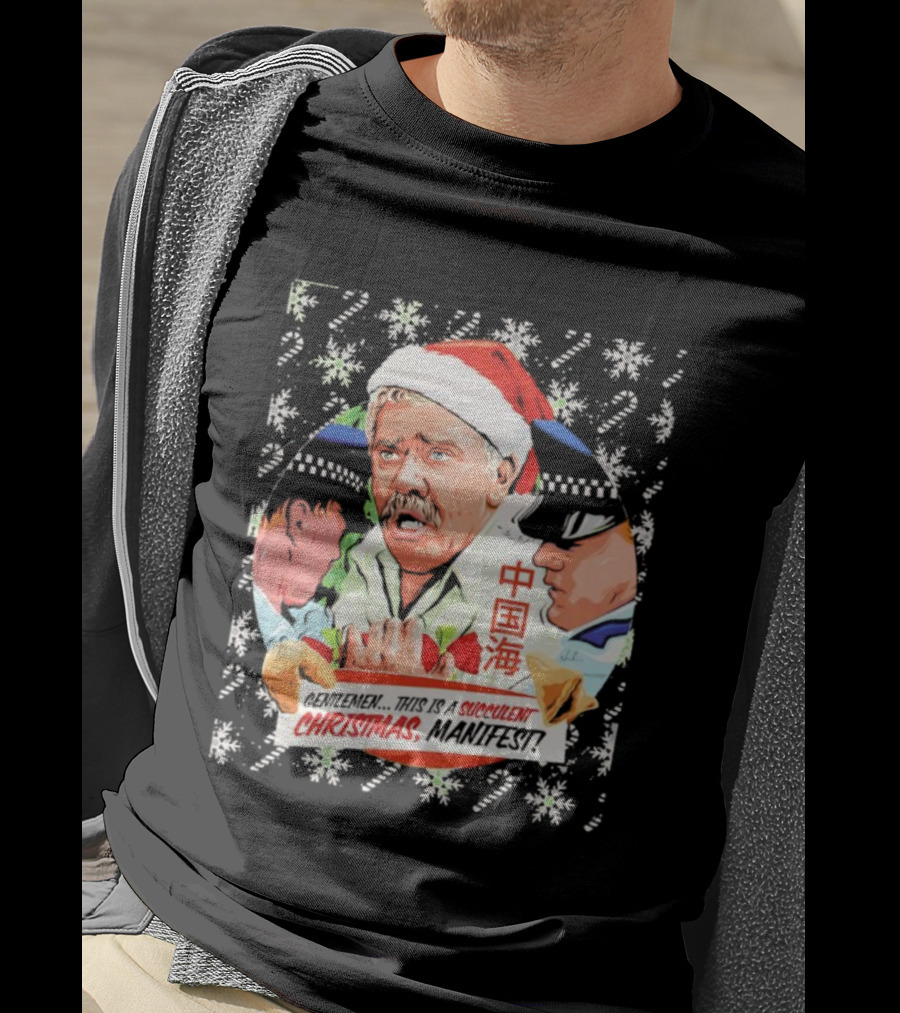 Succulent Chinese Christmas Manifest Gentleman Santa T-Shirt