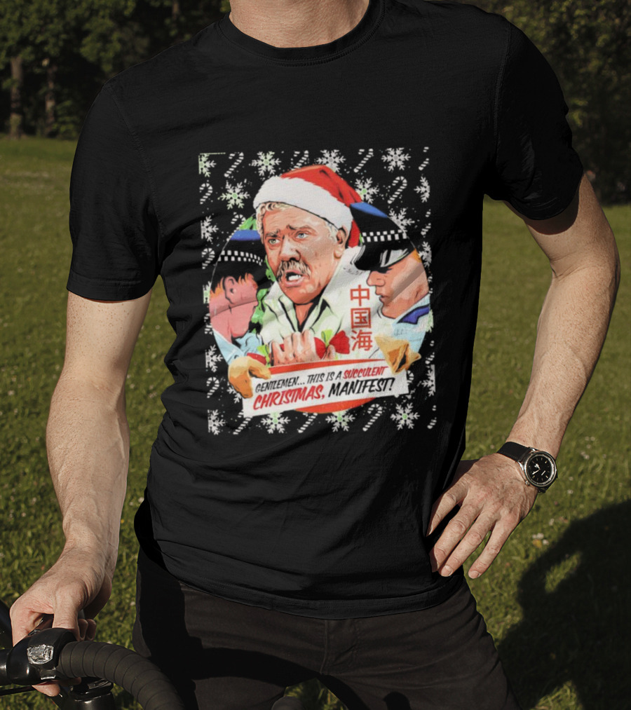 Succulent Chinese Christmas Manifest Gentleman Santa T-Shirt