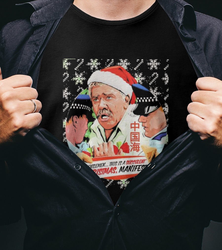 Succulent Chinese Christmas Manifest Gentleman Santa T-Shirt
