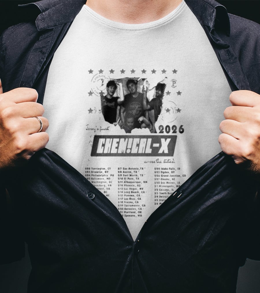 Chemical-X 2026 Across The States Tour Dates And Locations T-Shirt