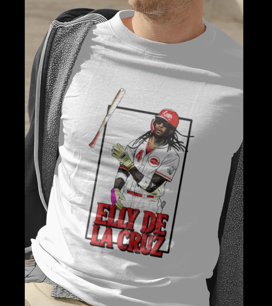 Elly De La Cruz Cincinnati Reds Baseball Player Bat Flip T-Shirt