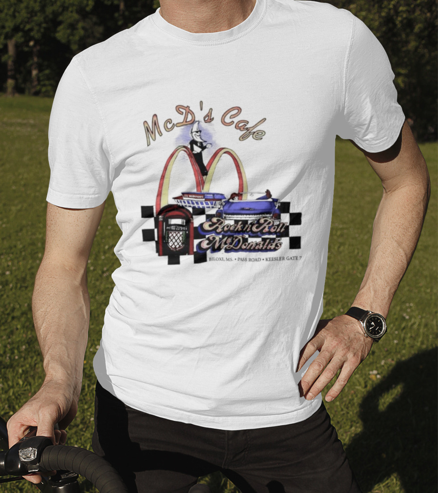 McD's Cafe Rock N Roll McDonald's Vintage Retro Jukebox Classic Arches T-Shirt