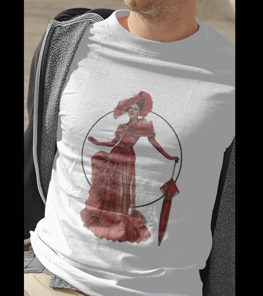 Sasha Colby Parasol Red Gown Elegance T-Shirt