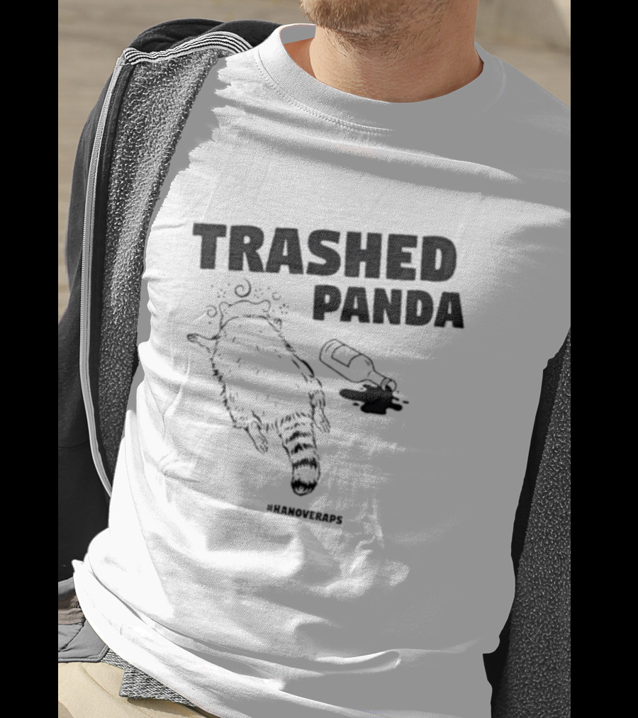 Trashed Panda Hanover Drunk Raccoon Bottle Animal Mischief T-Shirt