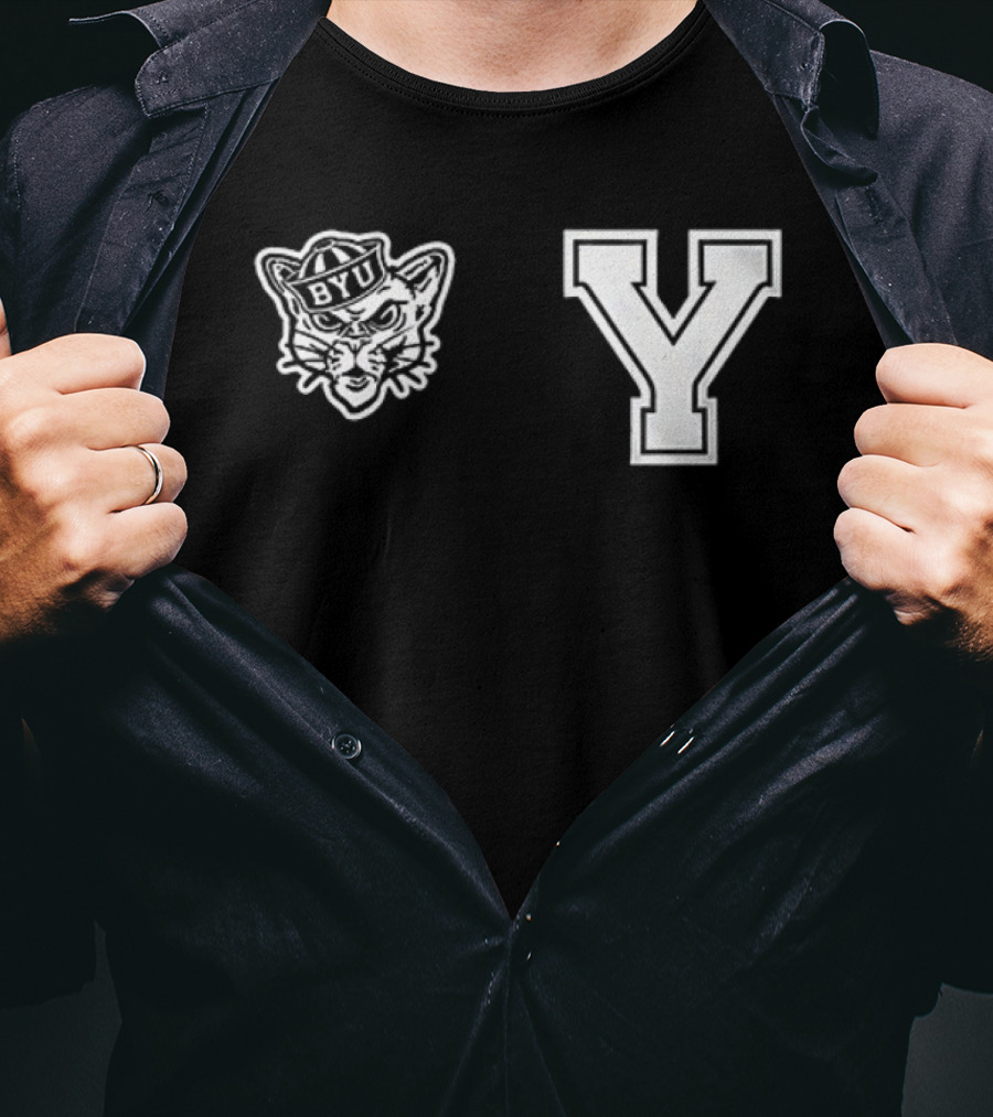 BYU Cougars Brigham Young University Mascot Cosmo Y Logo T-Shirt