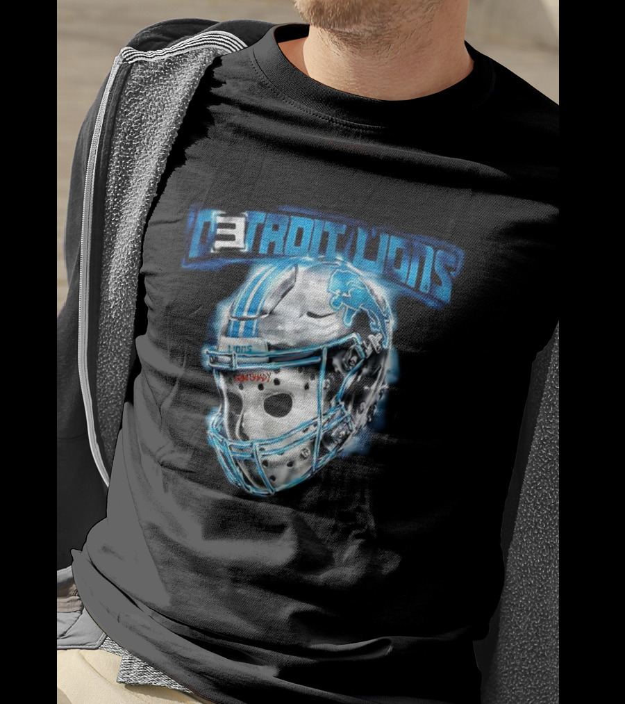Detroit Lions NFL Detroit Lions Helmet Jason Voorhees Mask T-Shirt