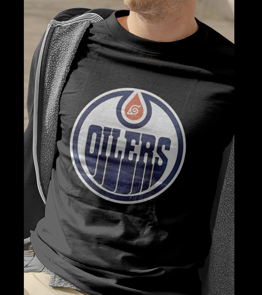 Edmonton Oilers Naruto Shippuden Konoha Collaboration T-Shirt