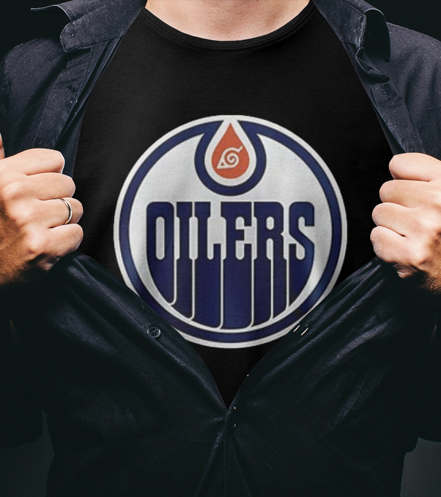 Edmonton Oilers Naruto Shippuden Konoha Collaboration T-Shirt