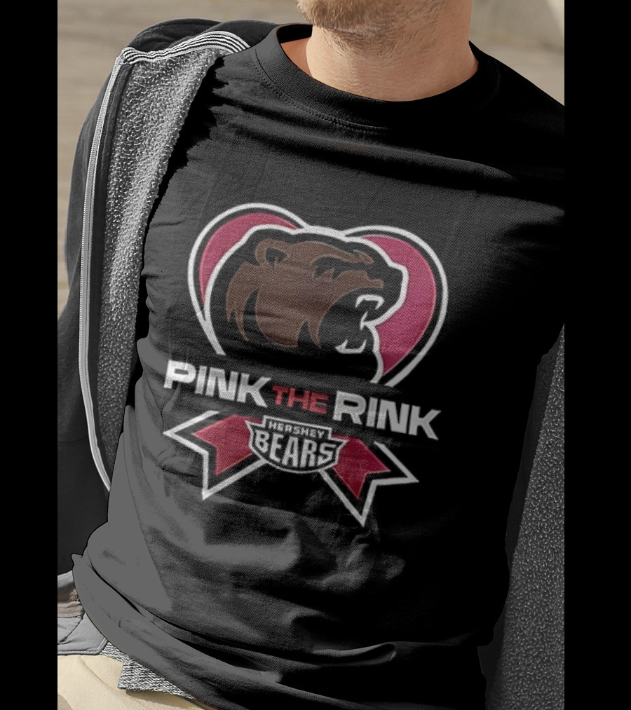 Hershey Bears Pink The Rink Event Heart Ribbon T-Shirt