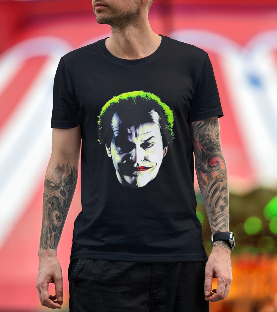 Jack Nicholson Joker Green Hair Batman Villain Face T-Shirt