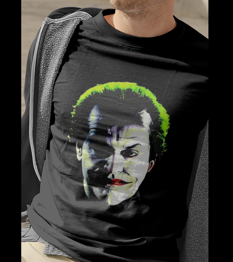Jack Nicholson Joker Green Hair Batman Villain Face T-Shirt