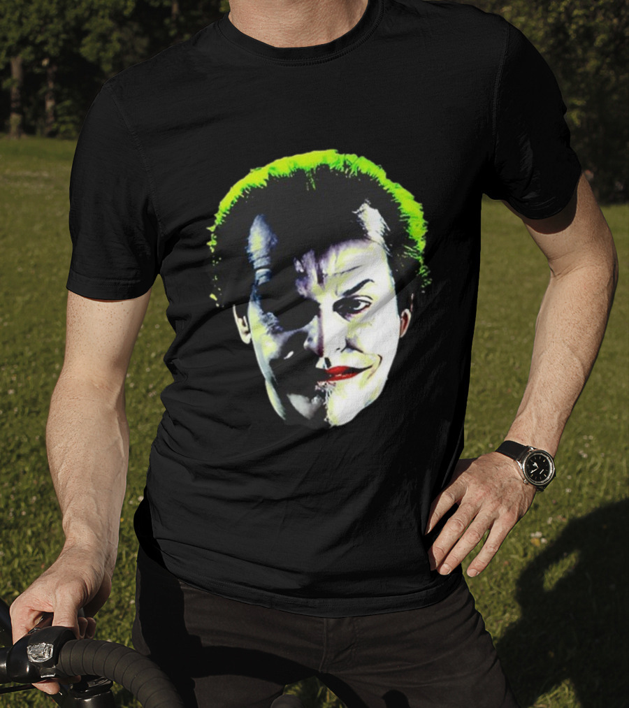 Jack Nicholson Joker Green Hair Batman Villain Face T-Shirt