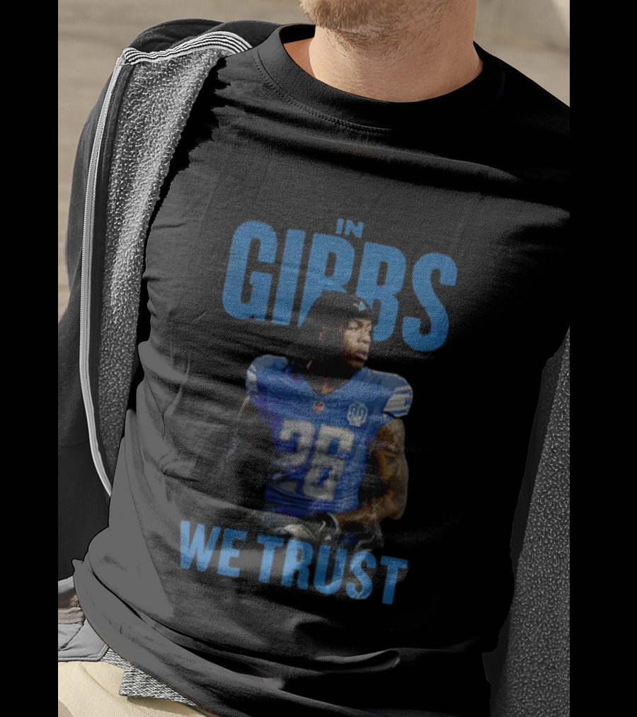 Jahmyr Gibbs Detroit Lions In Gibbs We Trust NFL Football 2025 Player 26 T-Shirt