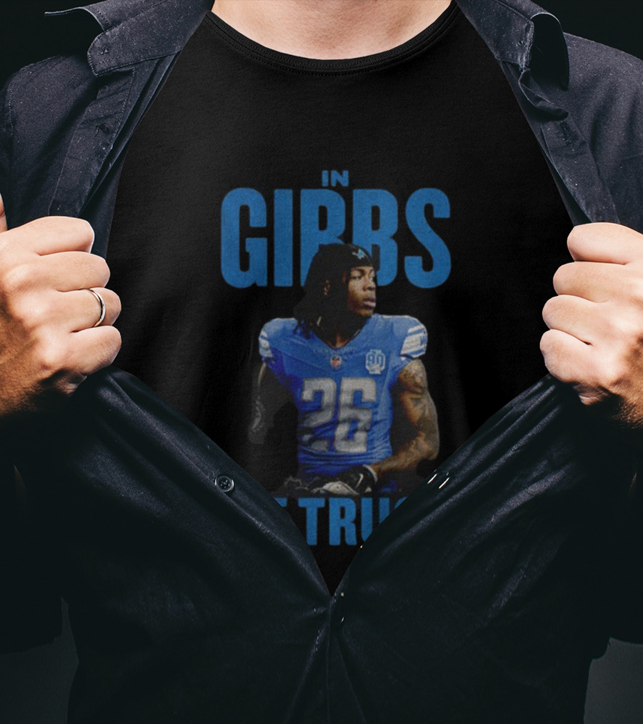 Jahmyr Gibbs Detroit Lions In Gibbs We Trust NFL Football 2025 Player 26 T-Shirt
