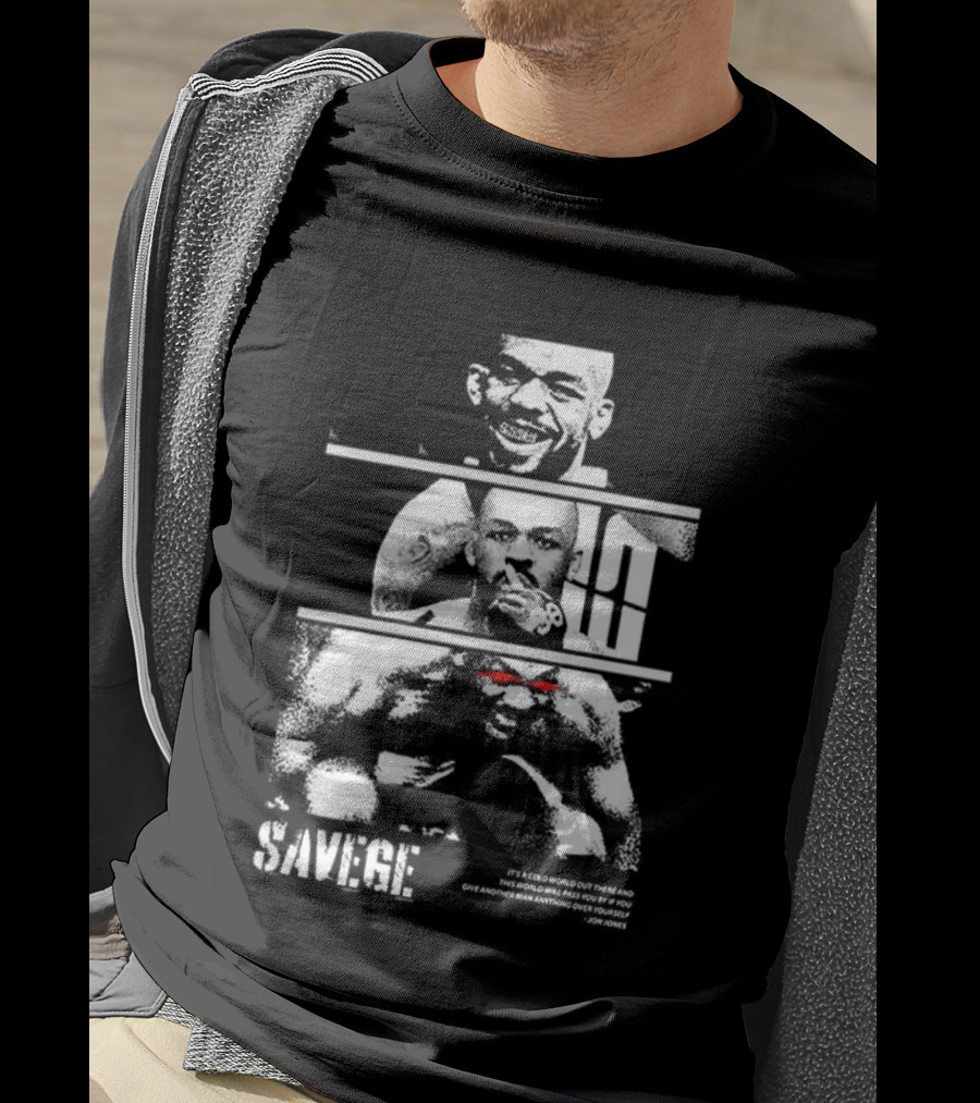 Jones Jones Savage Red Glove Fighter Portrait T-Shirt